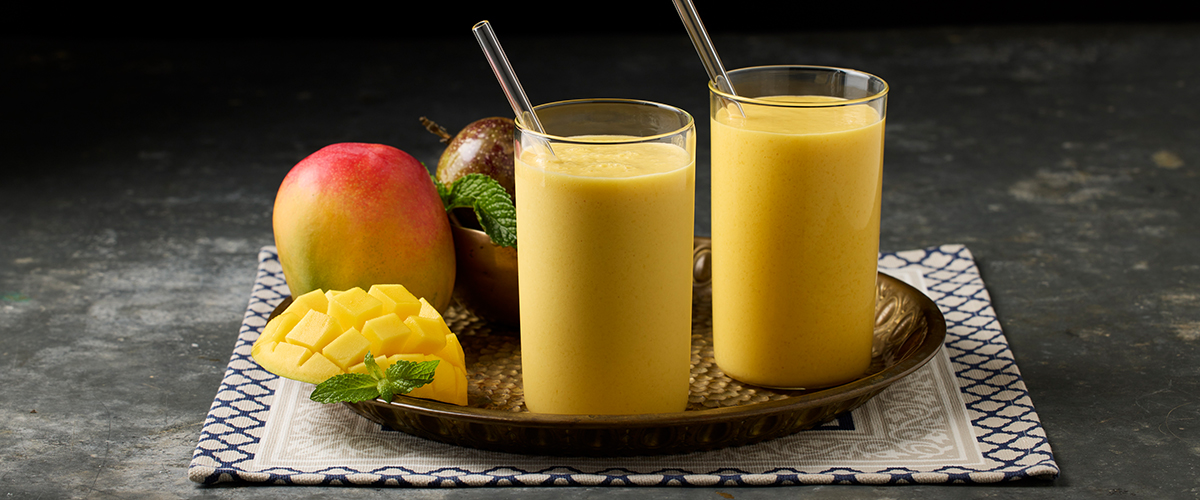 Lassi de fruta de la pasión y mango