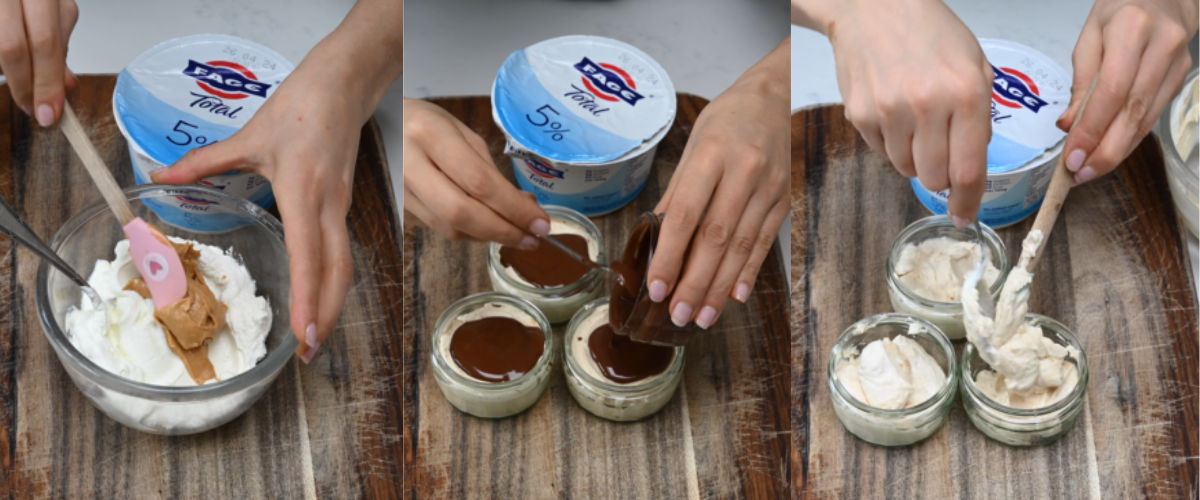 Copas de Yogur Helado con Chocolate